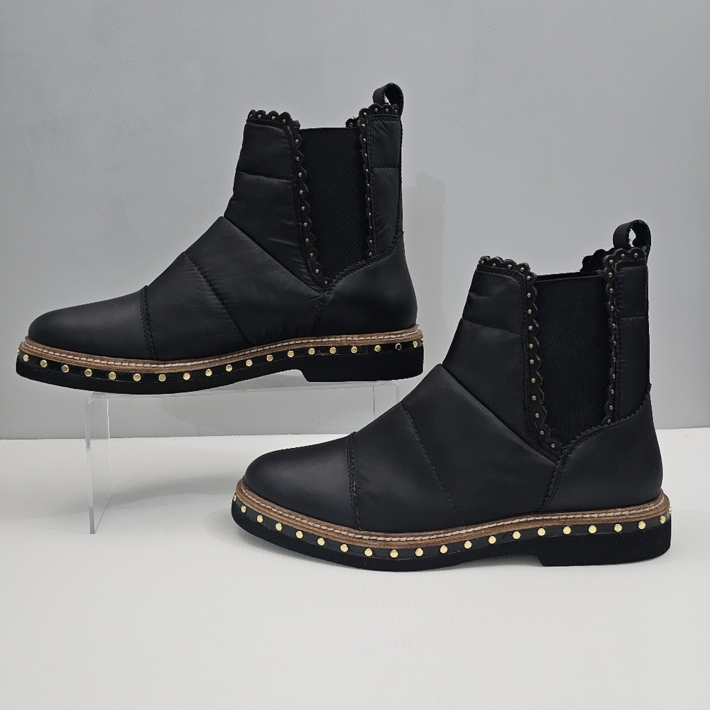 Free People Atlas Ankle Boot Womens EU 39.5 Black Quilted Puffer Chelsea Winter - Picture 2 of 16